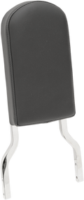 DRAG SPECIALTIES Sissy Bar Pad - Tall - Smooth - Black W/Solar Reflective Leather Top Stitch 0822-0298