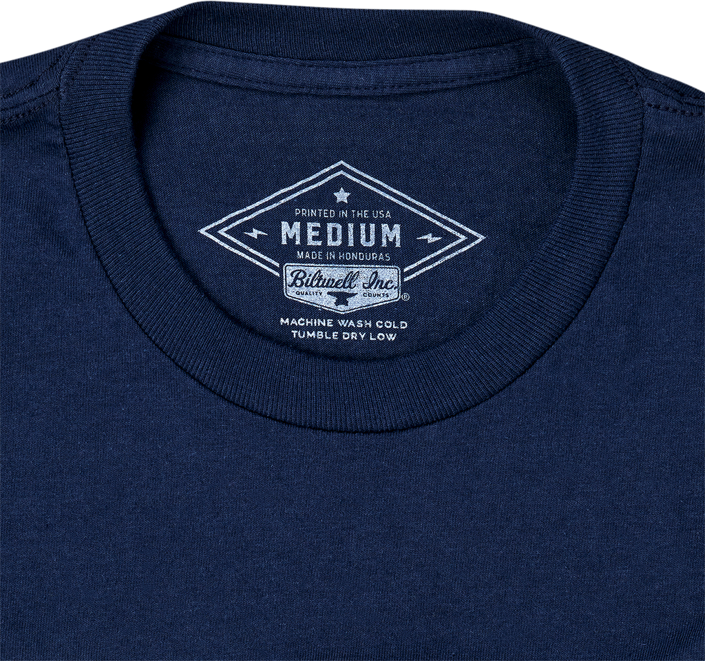 BILTWELL Script T-Shirt - Navy - XL 8101-052-005