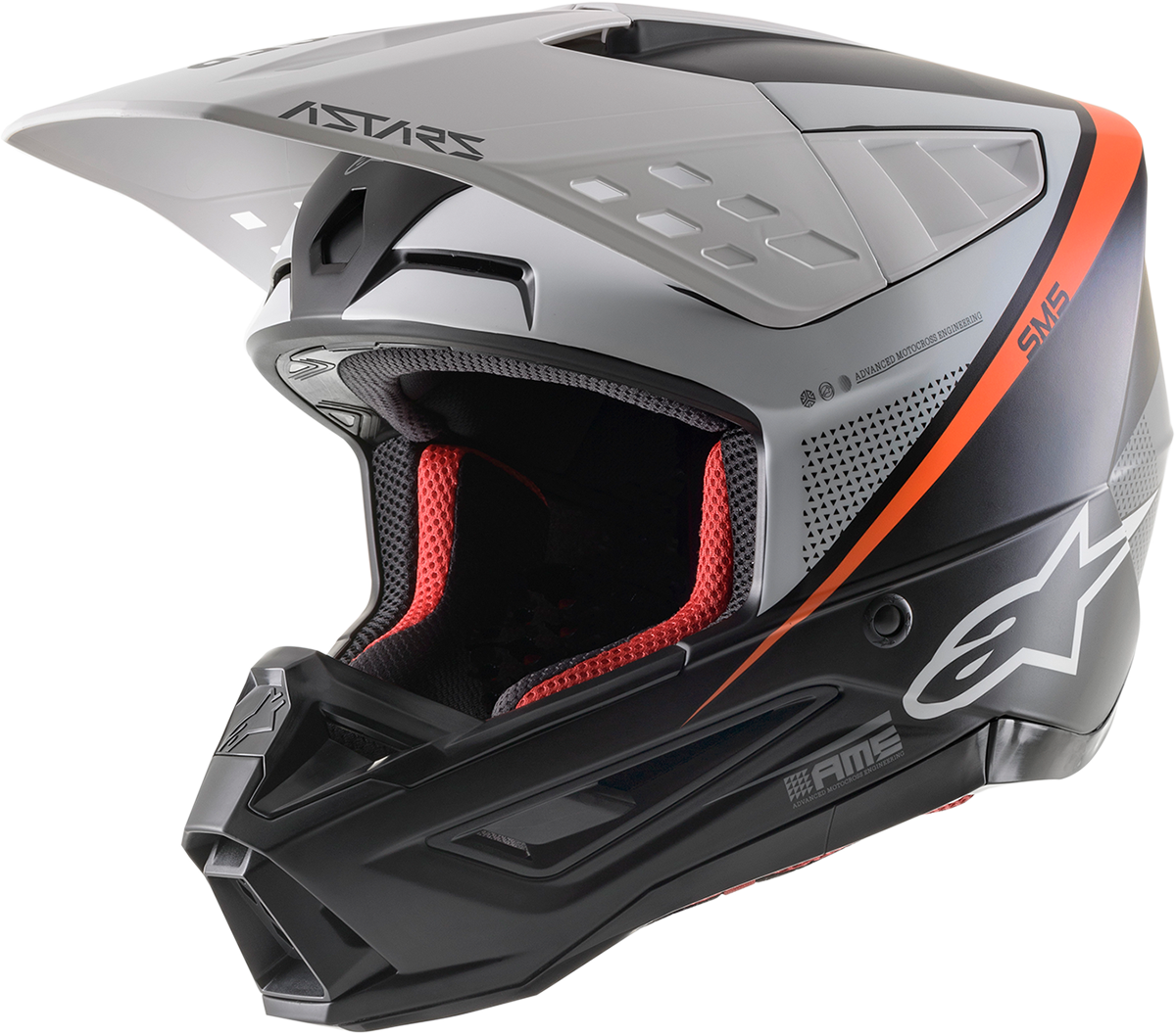 ALPINESTARS SM5 Helmet - Rayon - Black/White/Orange - Medium 8304121-1242-MD