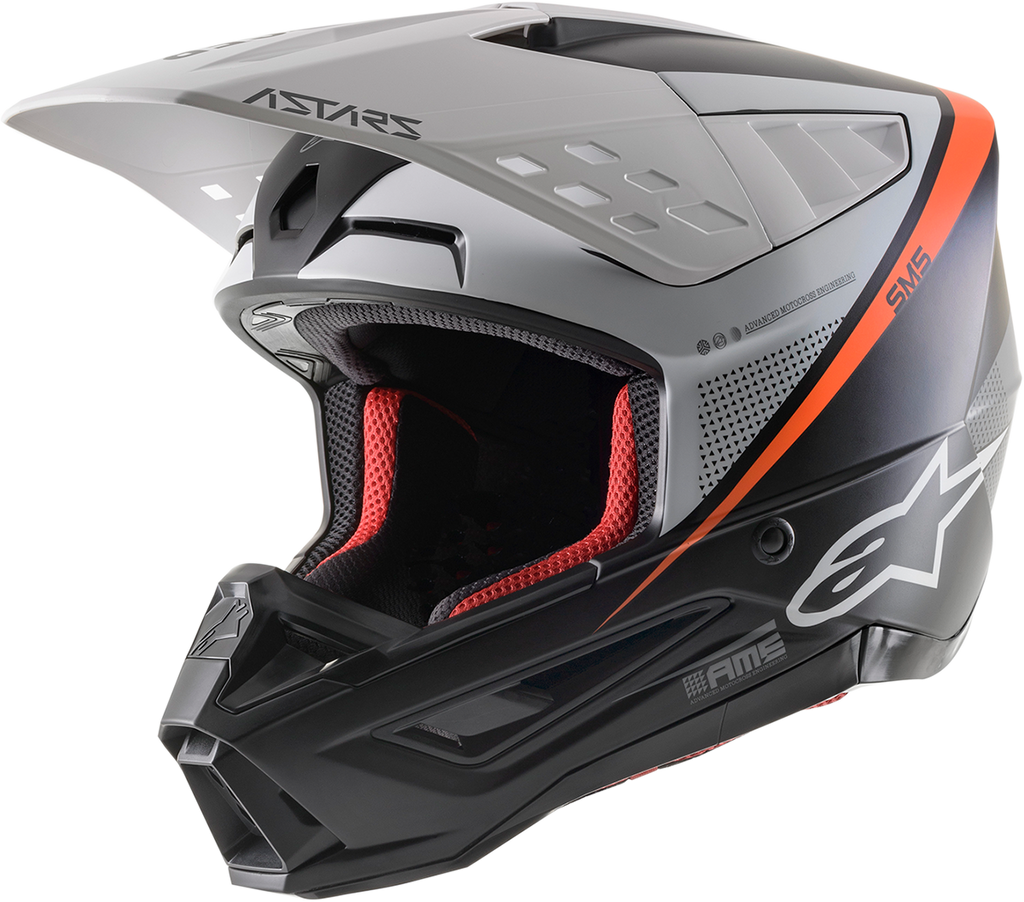 ALPINESTARS SM5 Helmet - Rayon - Black/White/Orange - Small 8304121-1242-SM
