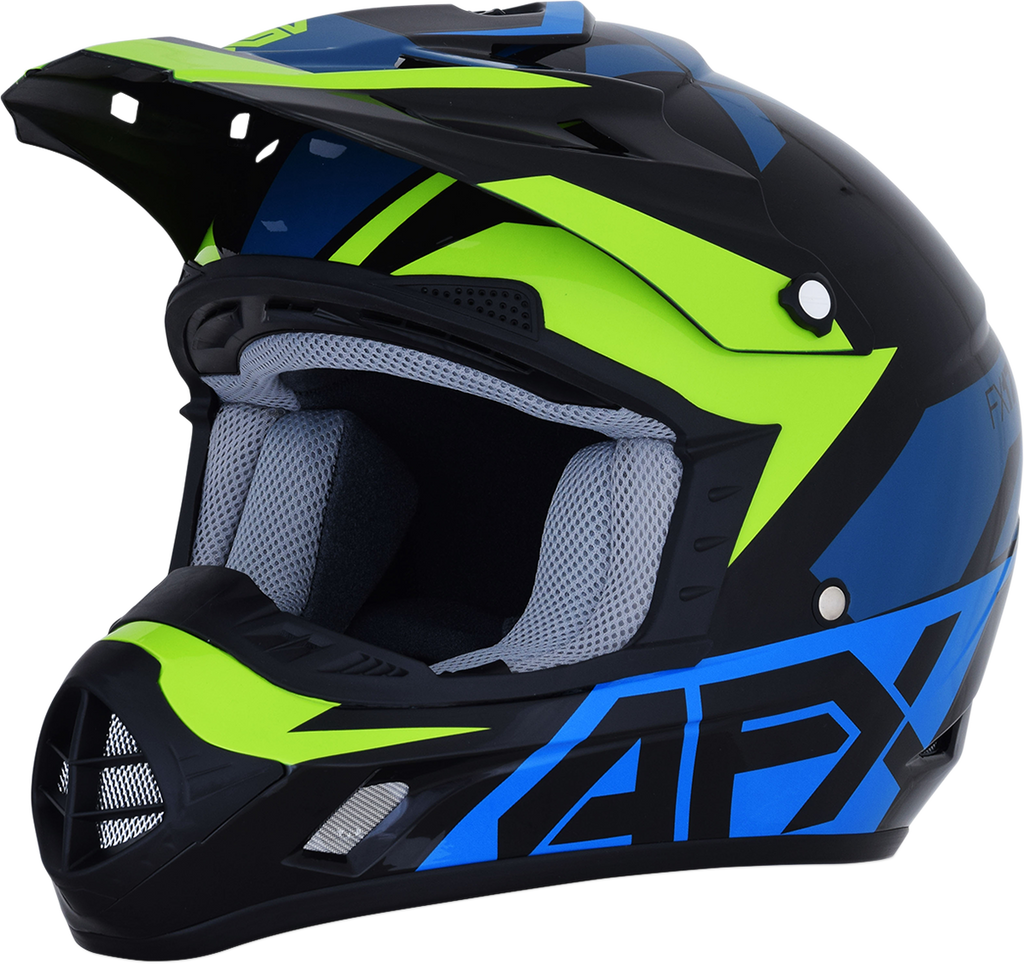 AFX FX-17 Helmet - Aced - Blue/Lime - 2XL 0110-6503