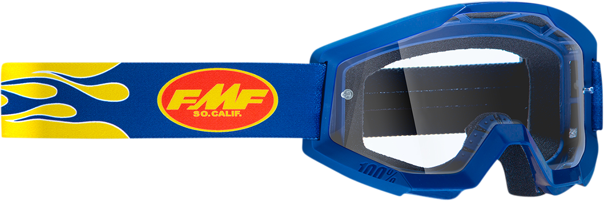 FMF PowerCore Goggles - Flame - Navy - Clear F-50050-00007 2601-3003