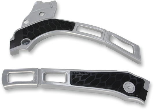 ACERBIS X-Grip Frame Guards - Silver/Black 2464741015