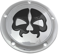 DRAG SPECIALTIES Split Skull Derby Cover - Chrome - 5-Hole 78043B2
