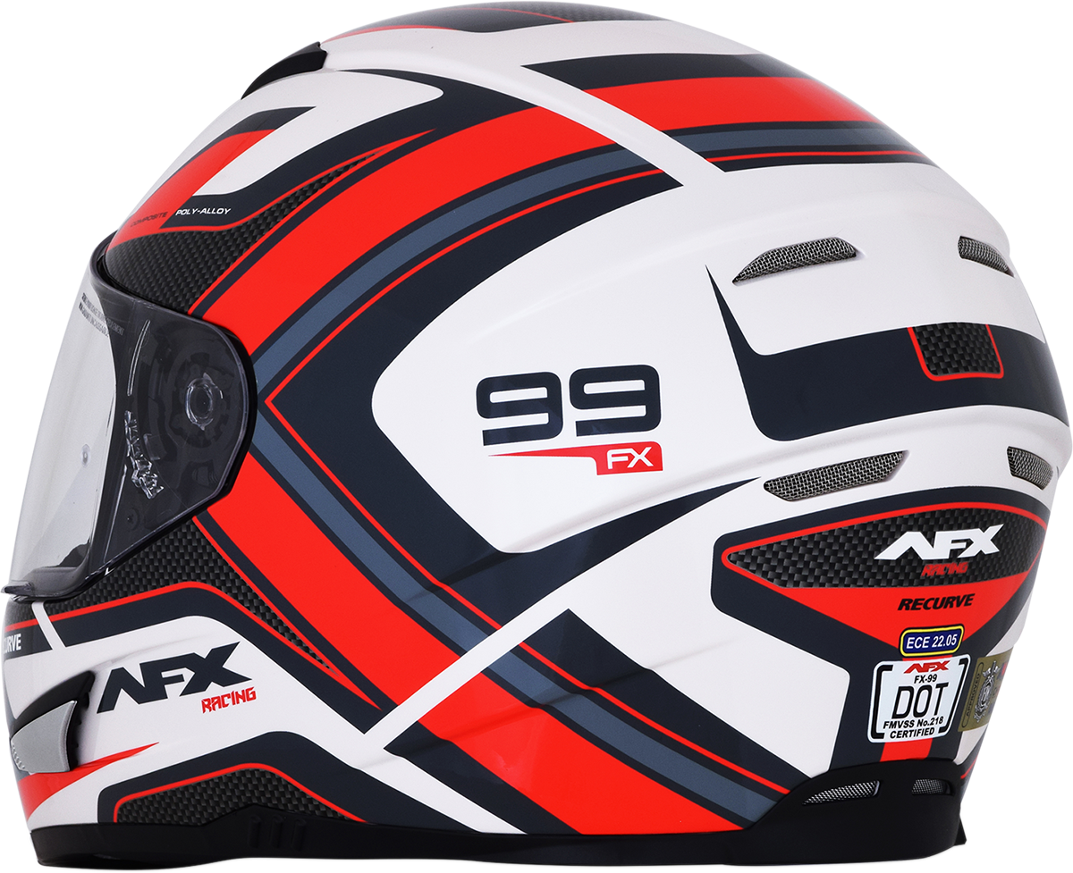 AFX FX-99 Helmet - Recurve - Pearl White/Red - XL 0101-11129