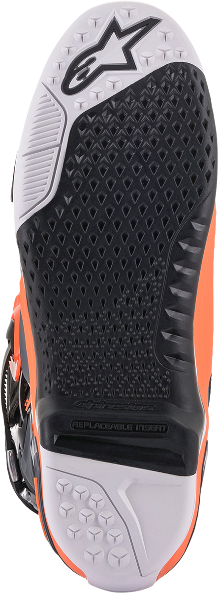 ALPINESTARS Tech 10 Boots Cool Grey/Orange Fluo Sz 11 2010020-9040-11