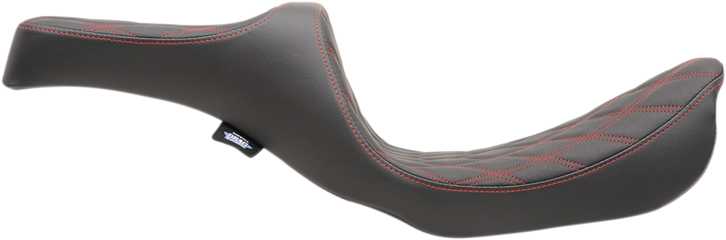 DRAG SPECIALTIES Predator III Seat - Double Diamond - Red Stitching 0803-0604