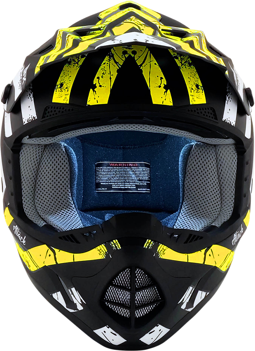 AFX FX-17 Helmet - Attack - Matte Black/Hi-Vis Yellow - XS 0110-7172