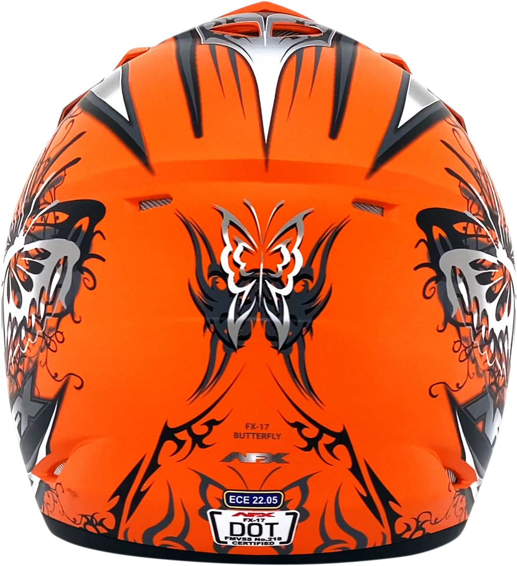 AFX FX-17 Helmet - Butterfly - Matte Orange - Medium 0110-7113