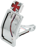 DRAG SPECIALTIES Side Mount Taillight/License Plate Mount - Curved Vertical - Maltese Cross P28-6167