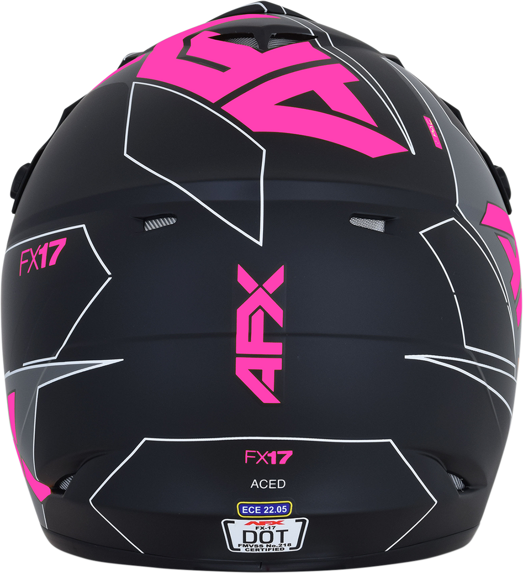 AFX FX-17 Helmet - Aced - Matte Black/Pink - Small 0110-6510