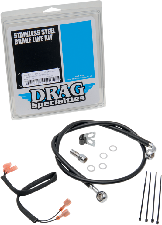 DRAG SPECIALTIES Brake Line - Rear - Black 640222-BLK