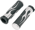 DRAG SPECIALTIES Grips - Flamed - TBW - Chrome H17-0571T
