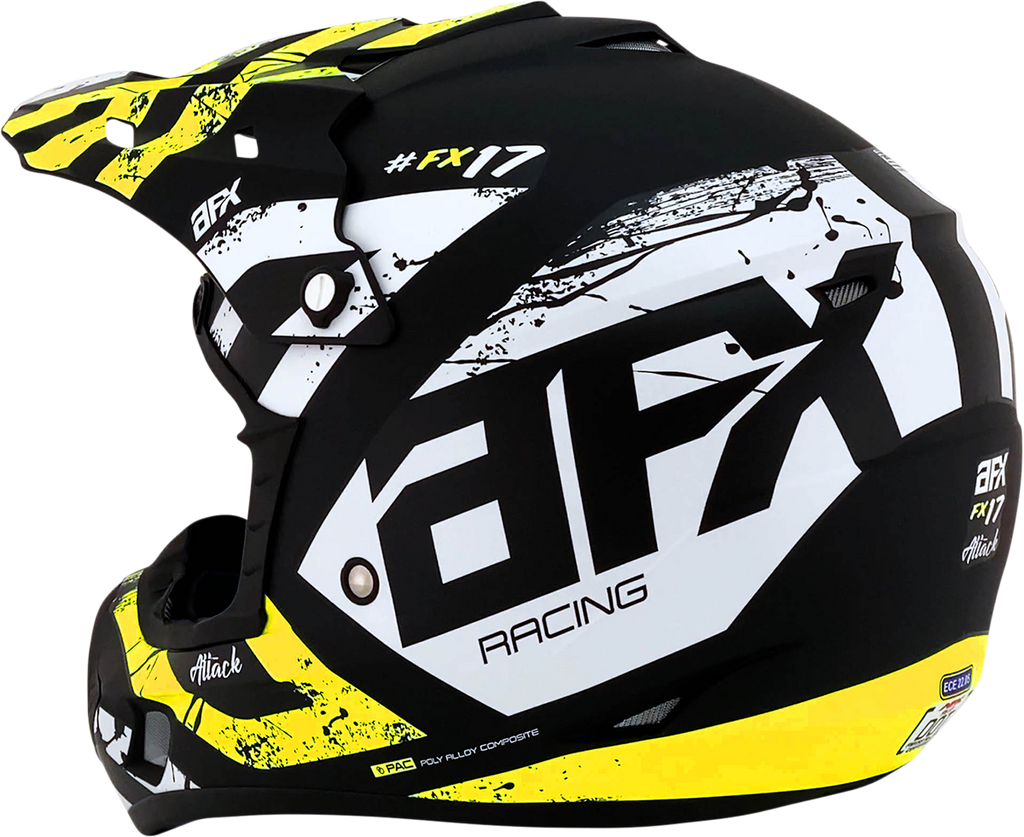 AFX FX-17 Helmet - Attack - Matte Black/Hi-Vis Yellow - Medium 0110-7174