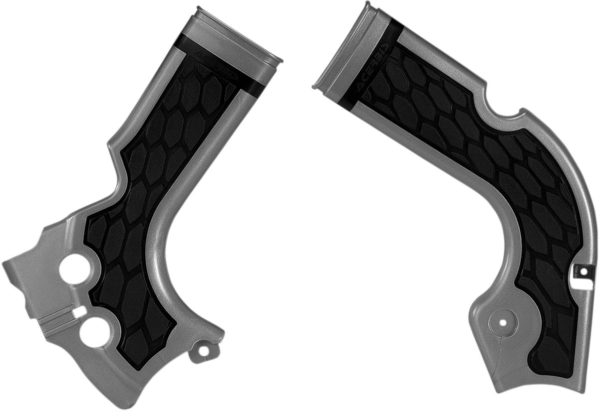 ACERBIS X-Grip Frame Guards - Silver/Black 2374241015