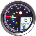 KOSO NORTH AMERICA TNT-04 Multi-Function Meter - Silver Bezel - 3.30" Diameter x 2.19" D BA051401