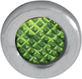 DRAG SPECIALTIES Snap-In Indicator Light - Green - Stainless Steel Bezel 162607