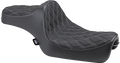 DRAG SPECIALTIES Predator III Seat - Double Diamond - Silver Stitching - '04-'22 XL NO RUBBER BUMPERS 0804-0735