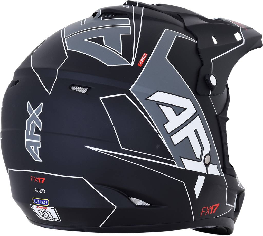 AFX FX-17 Helmet - Aced - Matte Black/White - 2XL 0110-6493