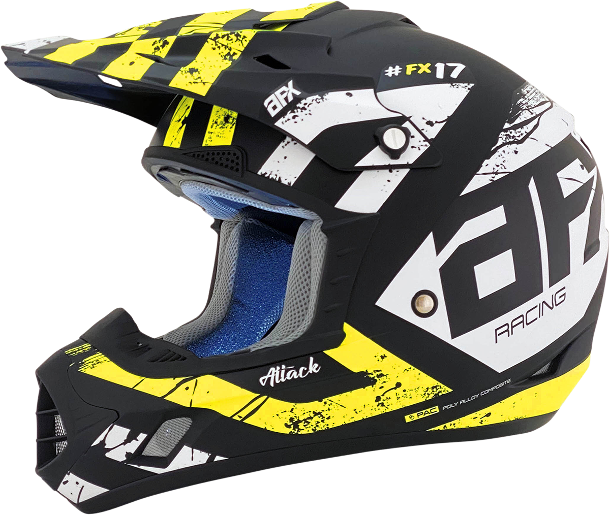 AFX FX-17 Helmet - Attack - Matte Black/Hi-Vis Yellow - XS 0110-7172