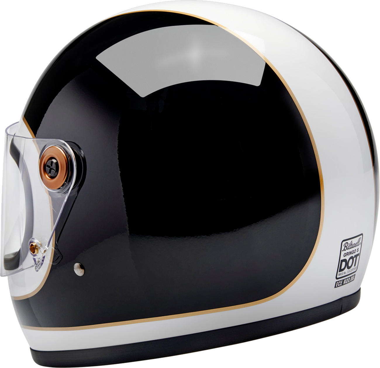 BILTWELL Gringo S Helmet - Gloss White/Black Tracker - Medium 1003-566-503