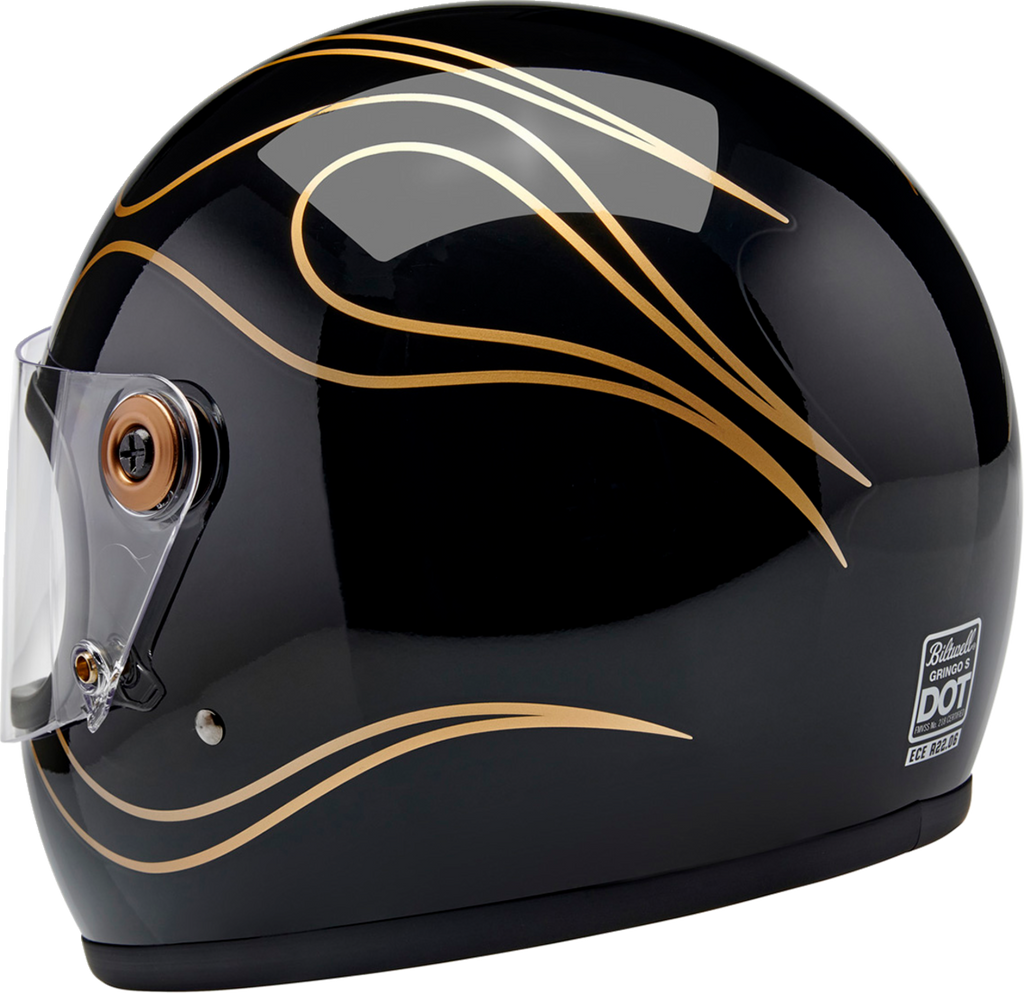BILTWELL Gringo S Helmet - Gloss Black Flames - 2XL 1003-567-506