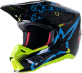 ALPINESTARS SM5 Helmet - Action - Gloss Black/Blue/Fluo Yellow - XS 8306122-1757-XS