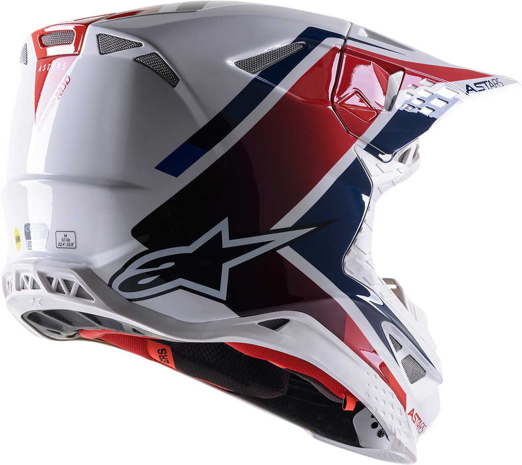 ALPINESTARS Supertech M10 Helmet - Meta 2 - MIPS® - White/Red/Blue - Medium 8300422-2378-MD