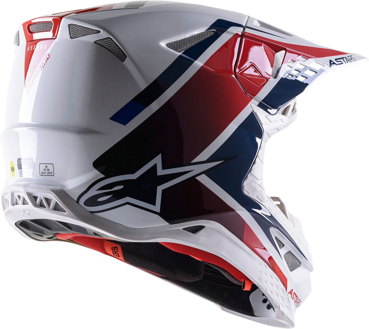 ALPINESTARS Supertech M10 Helmet - Meta 2 - MIPS® - White/Red/Blue - Medium 8300422-2378-MD