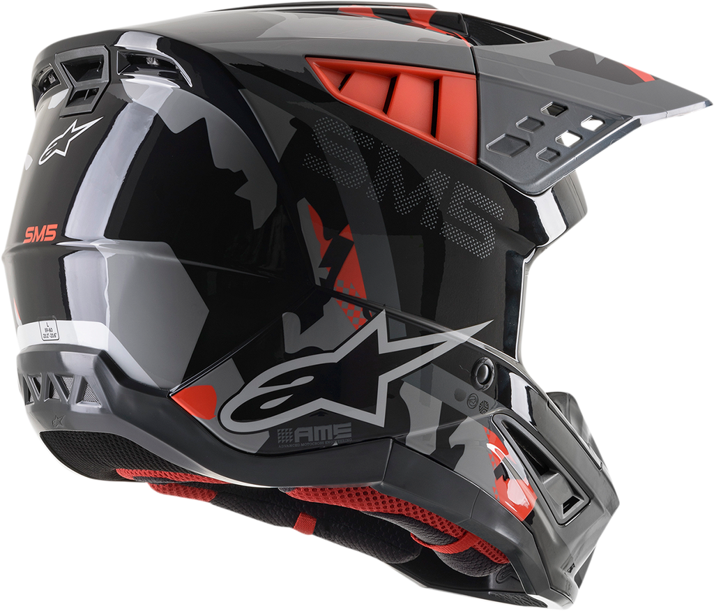 ALPINESTARS SM5 Helmet - Rover - Gray/Red - XS 8303921-1392-XS