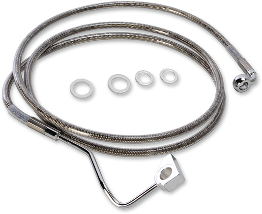 DRAG SPECIALTIES Brake Line - Front - +4" - Stainless Steel 615220-4