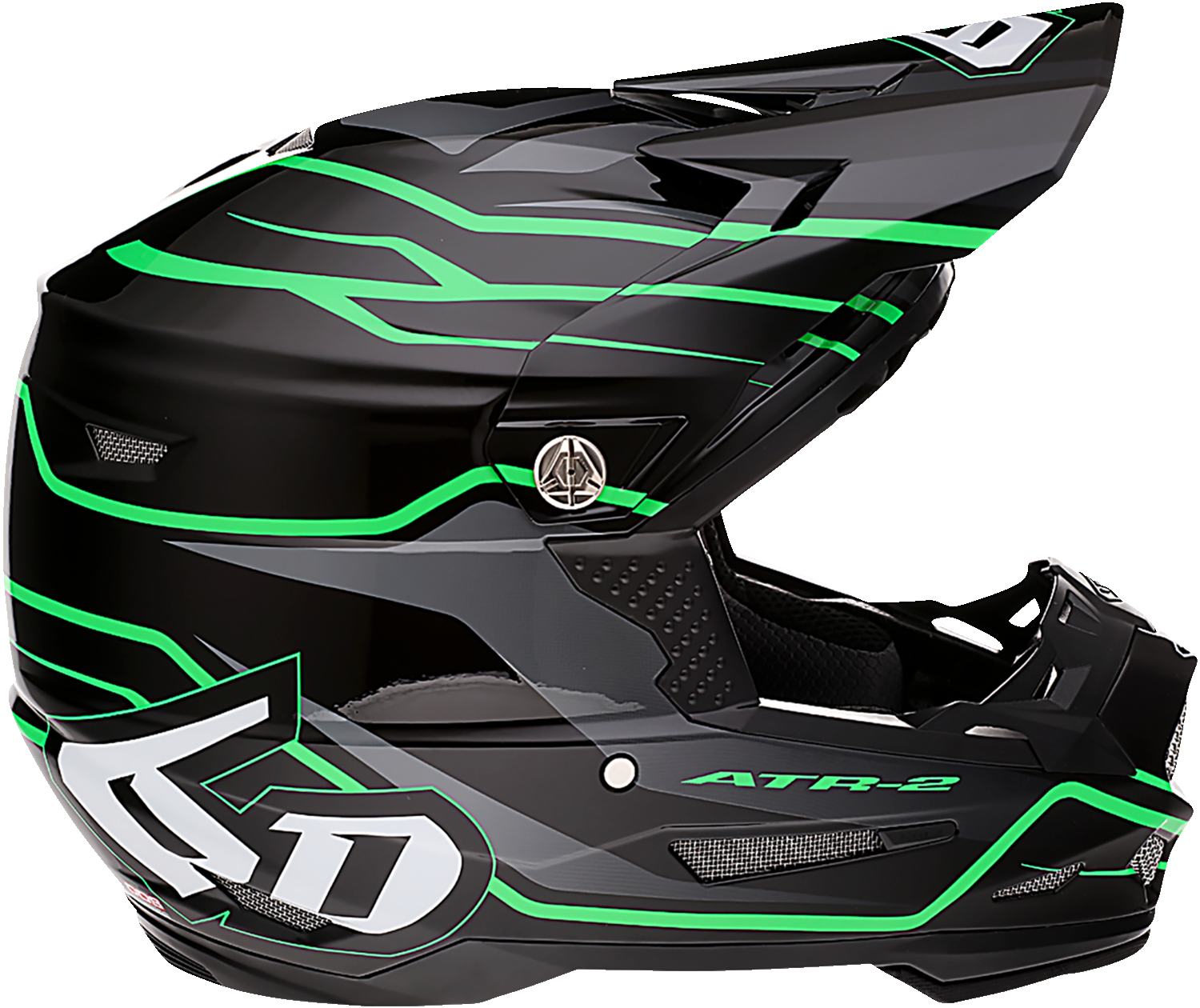6D ATR-2 Helmet - Phase - Black/Green - 2XL 12-2849