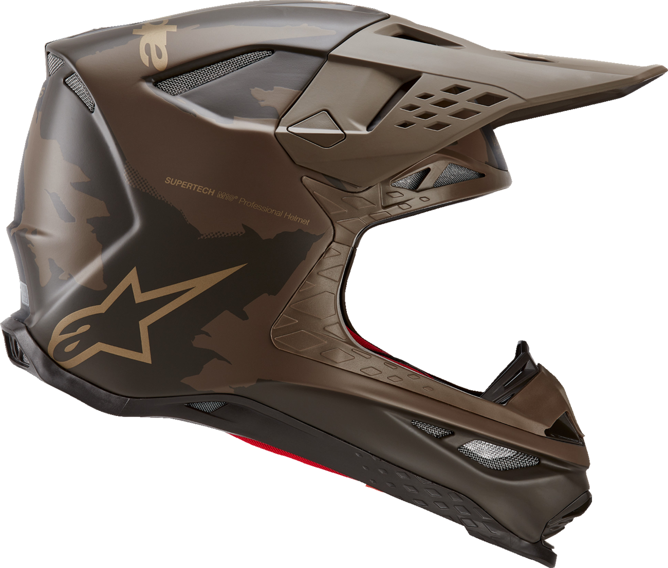 ALPINESTARS Supertech M10 Helmet - Squad - MIPS® - Dark Brown/Gold - Medium 8302823-839-MD