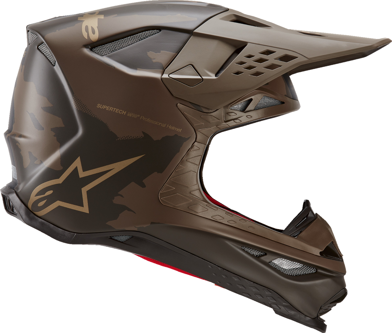 ALPINESTARS Supertech M10 Helmet - Squad - MIPS® - Dark Brown/Gold - Small 8302823-839-SM