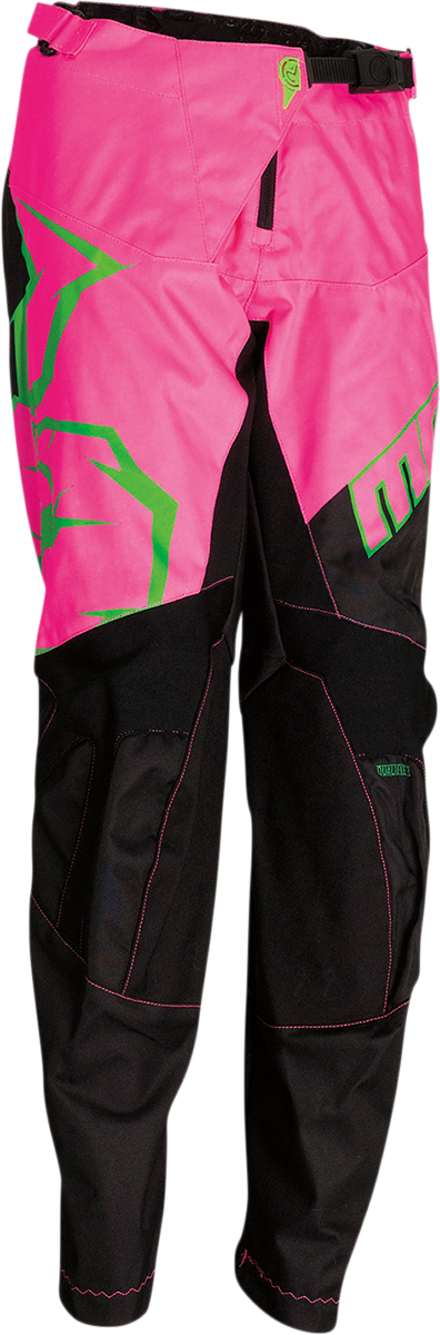 MOOSE RACING Youth Qualifier Pants - Black/Pink/Green - 24 2903-1986