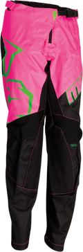 MOOSE RACING Youth Qualifier Pants - Black/Pink/Green - 24 2903-1986