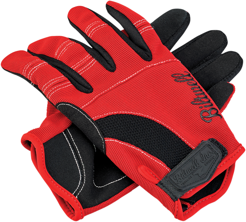 BILTWELL Moto Gloves - Red/Black/White - Large 1501-0804-004