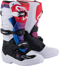 ALPINESTARS Youth Tech 7S Boots - White/Black/Rainbow - US 5 2015017-289-5