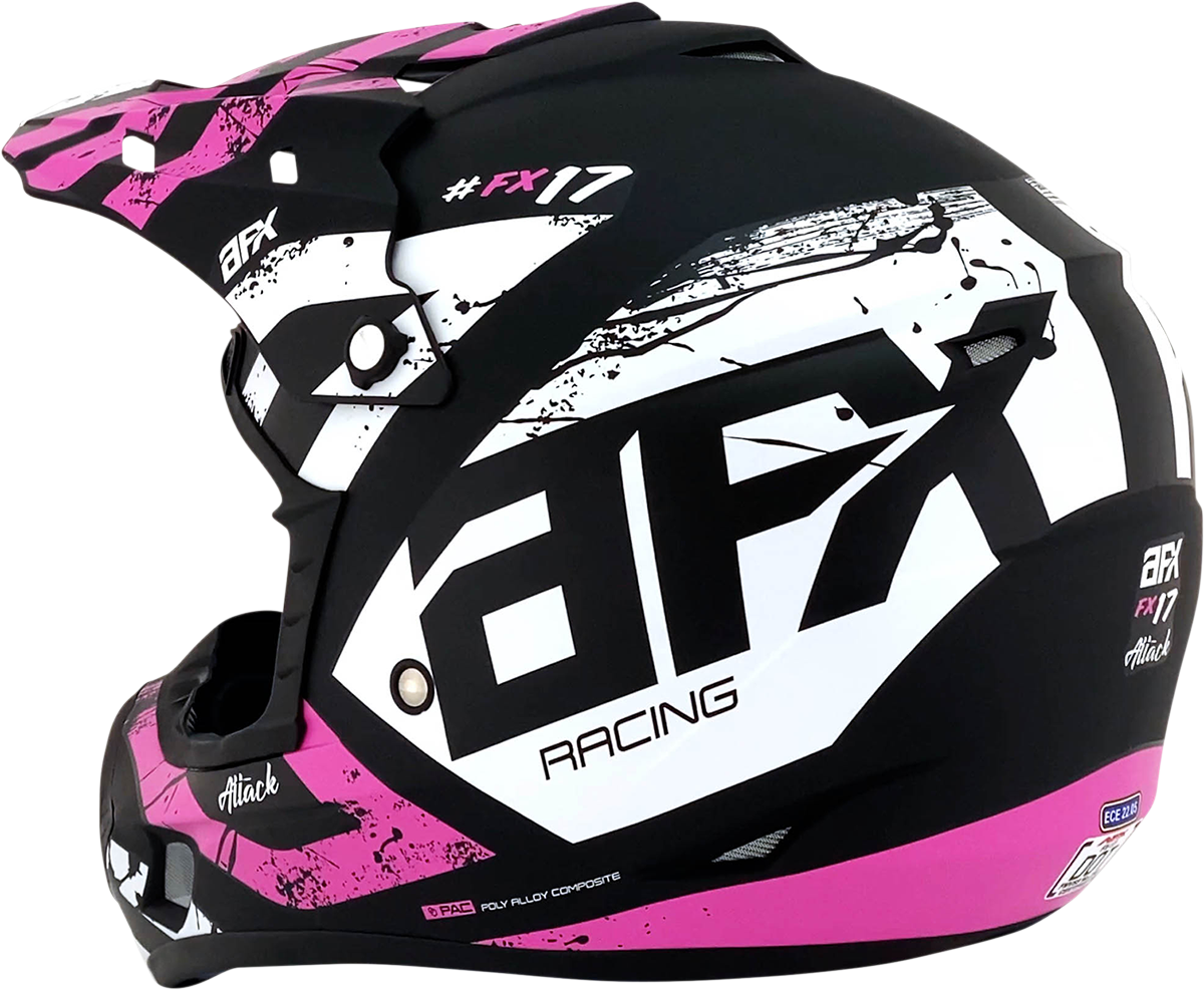 AFX FX-17 Helmet - Attack - Matte Black/Fuchsia - Small 0110-7167
