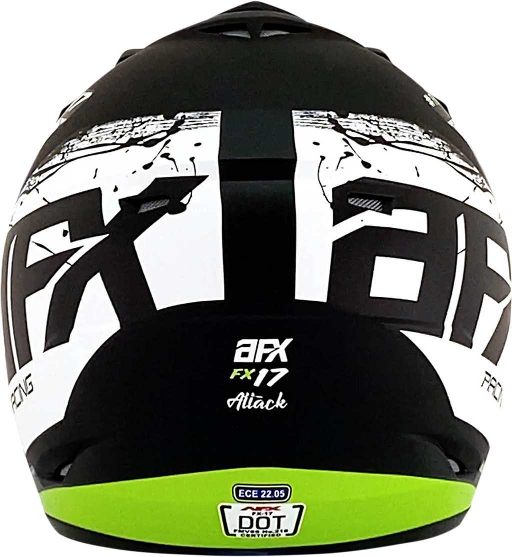 AFX FX-17 Helmet - Attack - Matte Black/Green - Medium 0110-7180