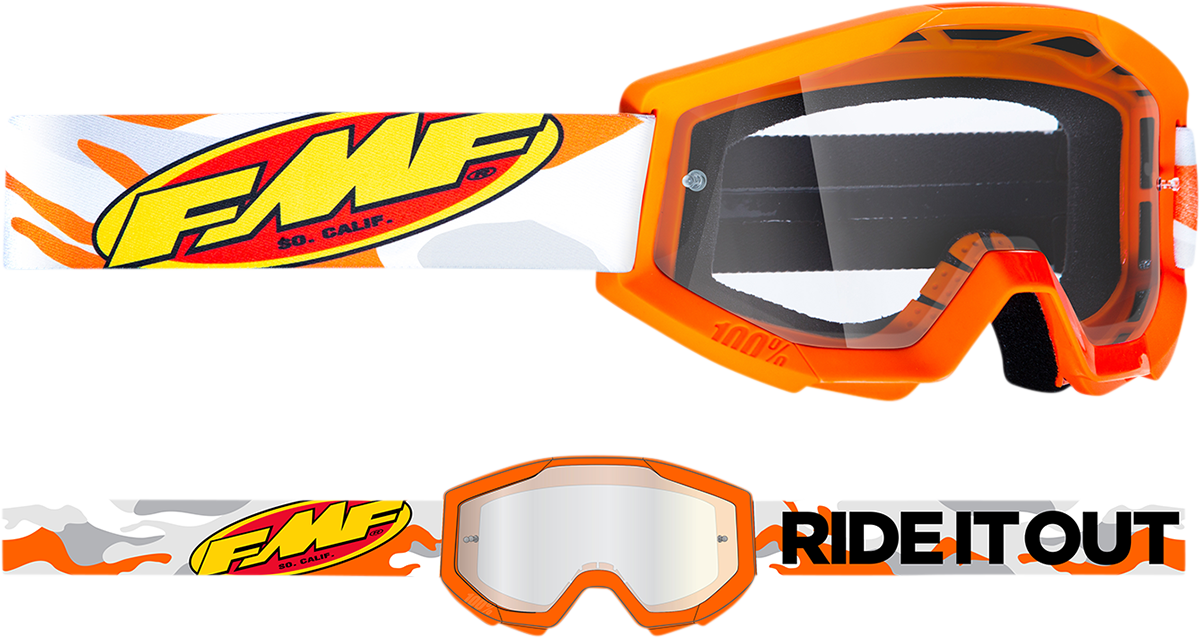 FMF Youth PowerCore Goggles - Assault - Gray - Clear F-50054-00001 2601-3020
