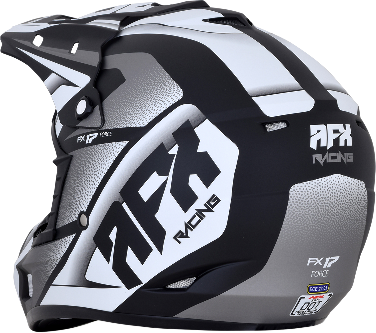 AFX FX-17 Helmet - Force - Matte Black/White - Large 0110-5199