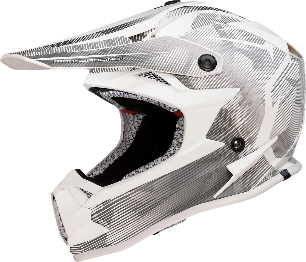 MOOSE RACING Youth F.I. Helmet - Agroid Camo - MIPS® - Gray/White - Small 0111-1529