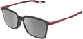 100% Legere Sunglasses - Square - Crimson - Silver Mirror 61041-392-76