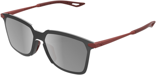 100% Legere Sunglasses - Square - Crimson - Silver Mirror 61041-392-76