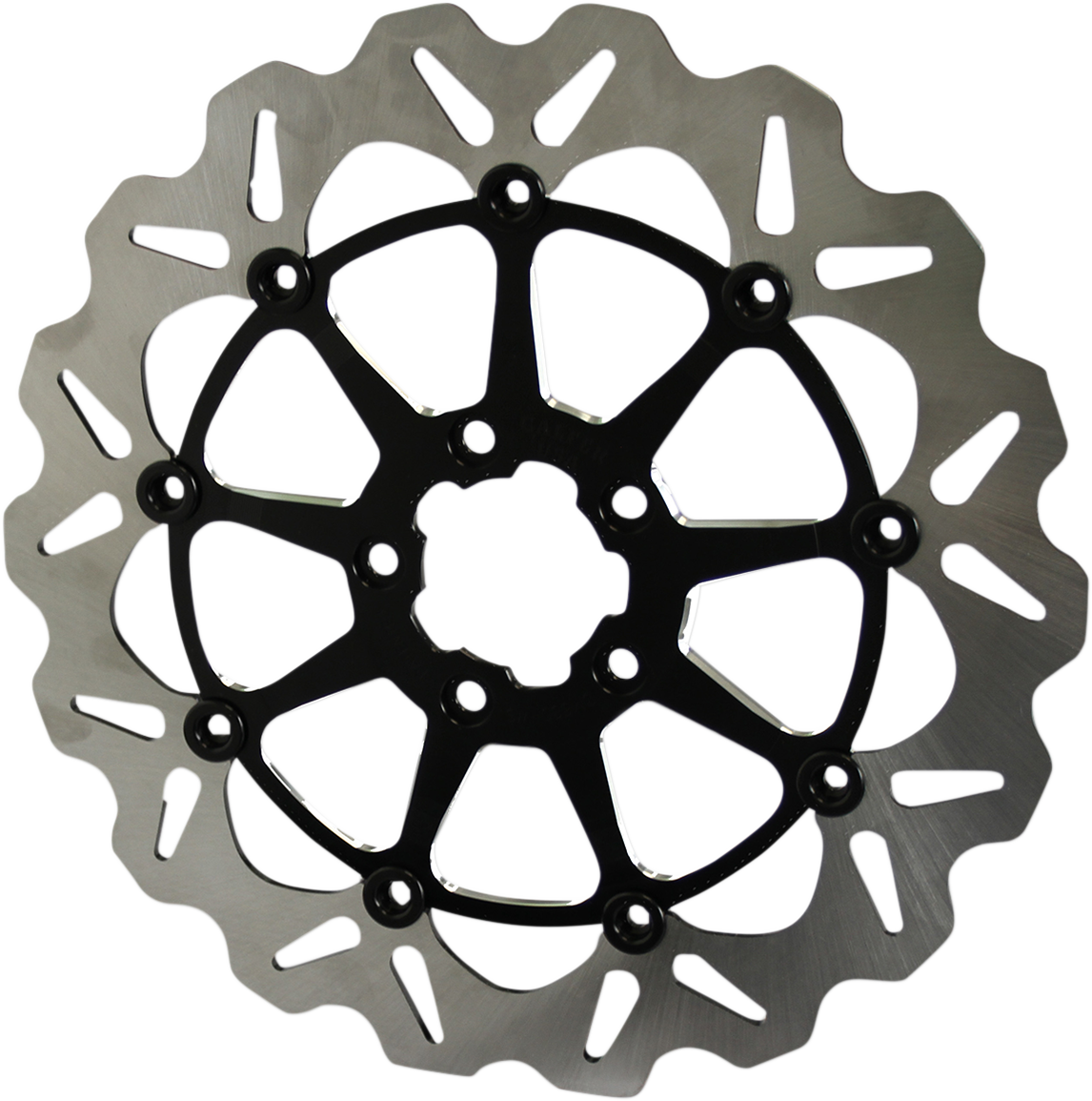GALFER Wave® Rotor - Contrast Cut - 13" ACT BLK/MACHINED CARRIER DF680CWSS-C