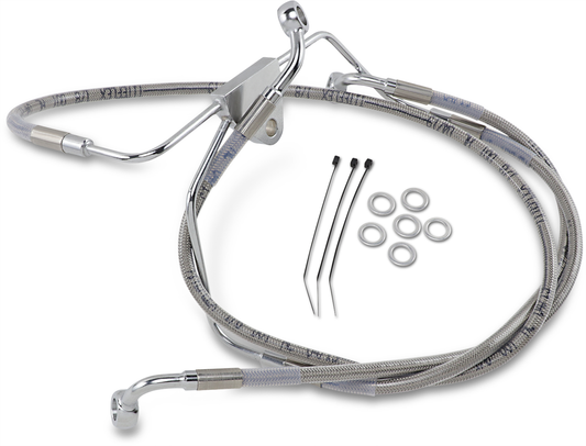 DRAG SPECIALTIES Brake Line - Front - +6" - Touring - Stainless Steel 660411-6
