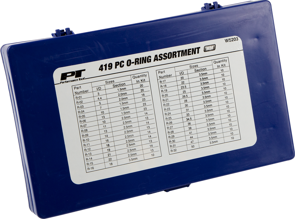 PERFORMANCE TOOL O-Ring Assortment - Metric - 419-Piece W5203