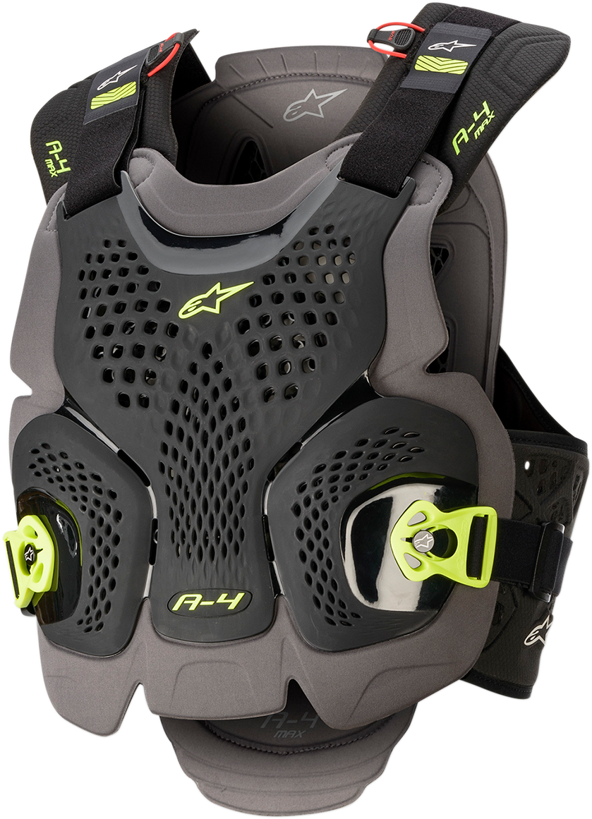 ALPINESTARS A-4 Max Chest Protector - Black/Yellow - XL/2XL 67015201155XL2X
