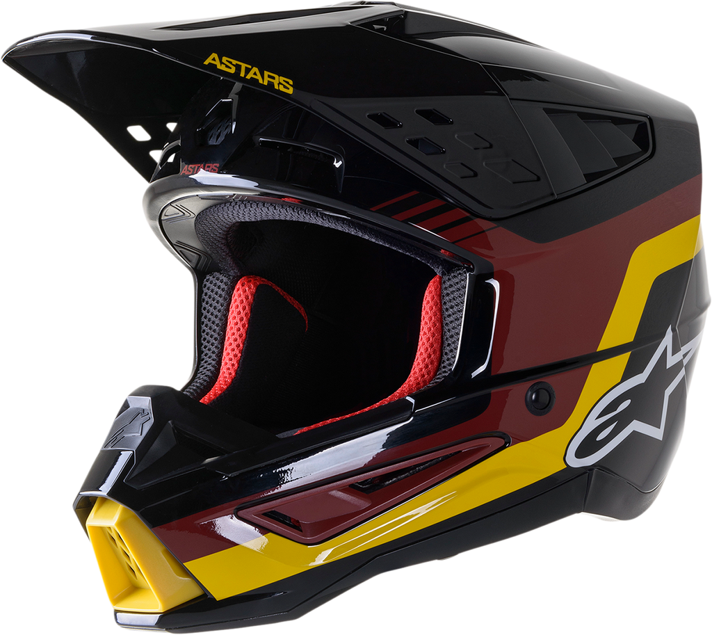 ALPINESTARS SM5 Helmet - Venture - Black/Bordeaux/Yellow/Glossy - XL 8305122-1358-XL